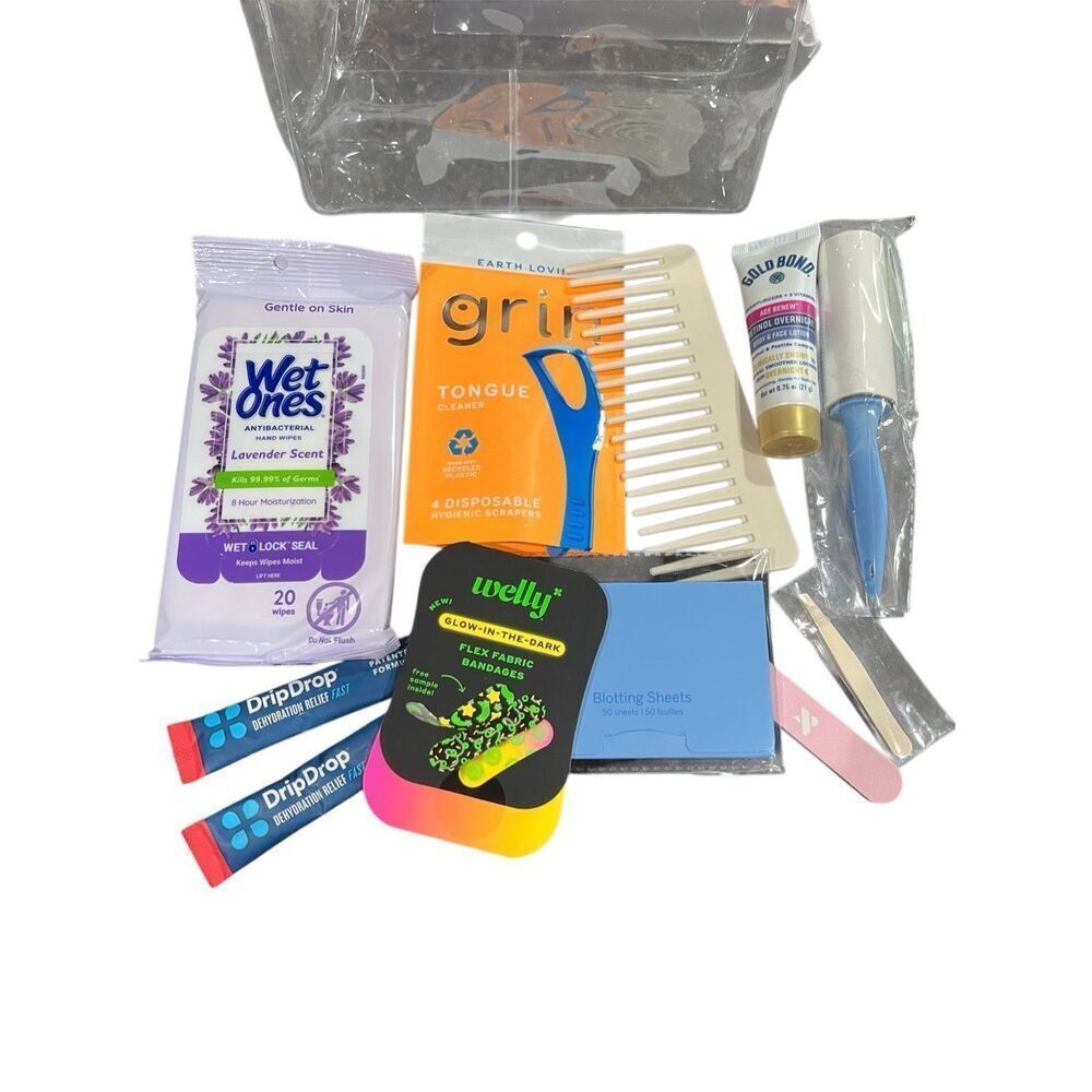 Just‎ The Basics Essentials Kit Clear Bag Travel Car Beach NEW